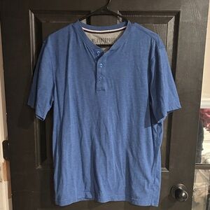 Weatherproof Men's Short-Sleeve Henley Tee in Blue